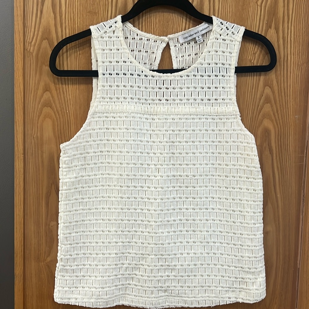 Cupcakes and Cashmere Crochet Style Sleeveless Top